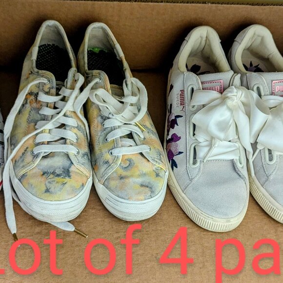 A lot of 4 pair of shoes (KEDS + KATE SPADE + PUMA + UNIONBAY) - Picture 1 of 8